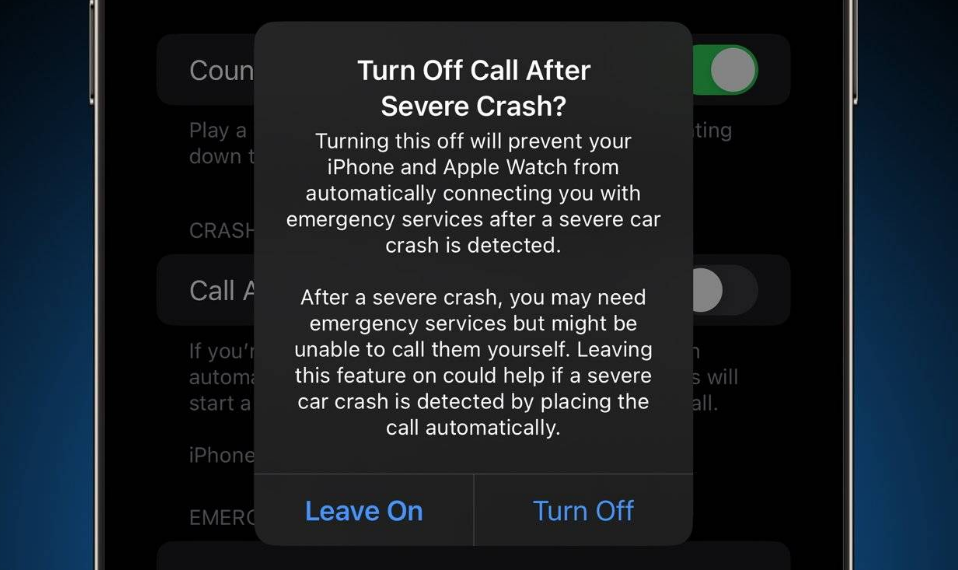 沭阳苹果14维修分享 iPhone 14 和 Apple Watch 上关闭崩溃检测 